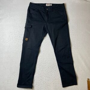 Fjallraven Greenland Stretch Trousers Mens US 33-34 Black Outdoor Cargo Pants